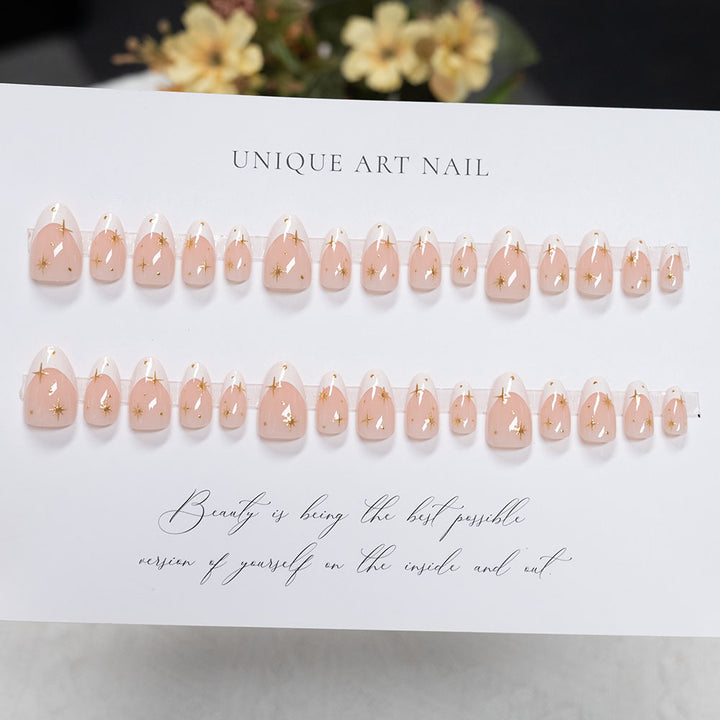 Elegant Gold-Tipped Stiletto Press-On Nails