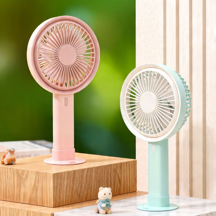 Ladies portable table fan with versatile tilt adjustment and USB connection Kalsten