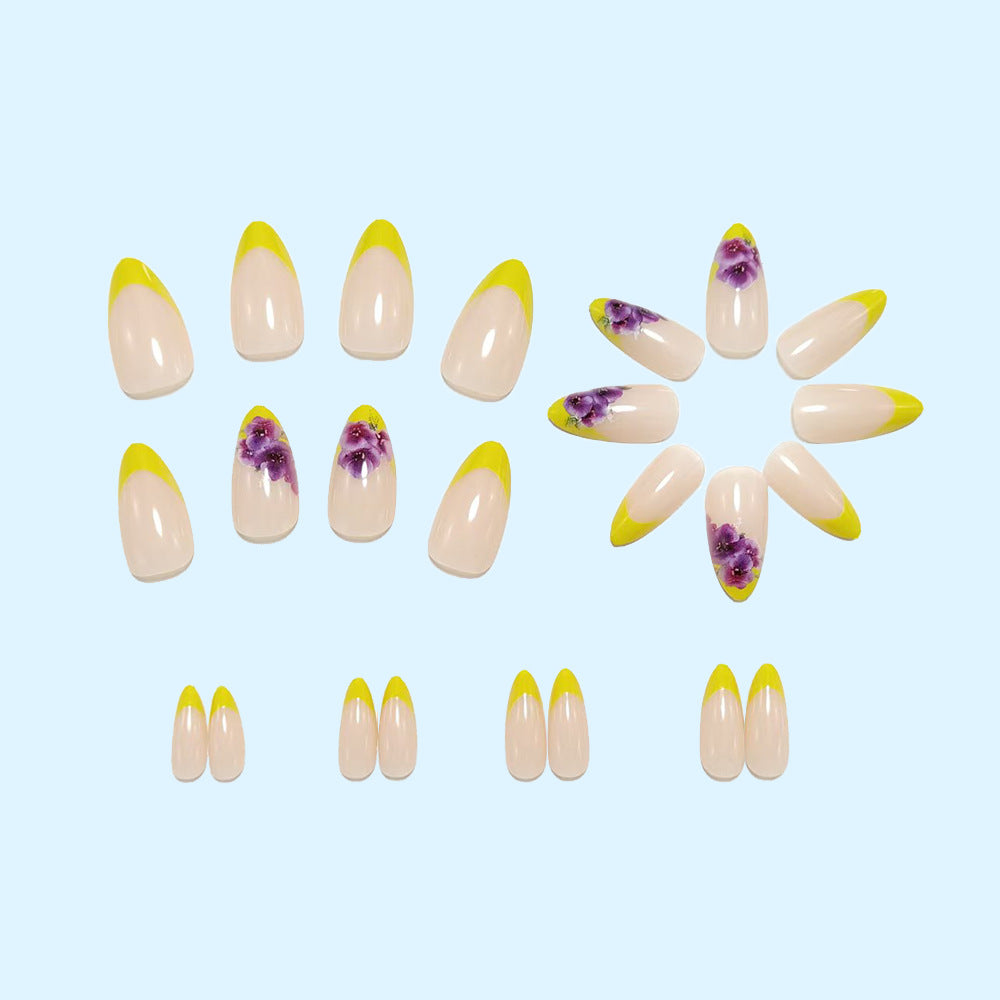 Artificial nails with colorful flower design Kalsten