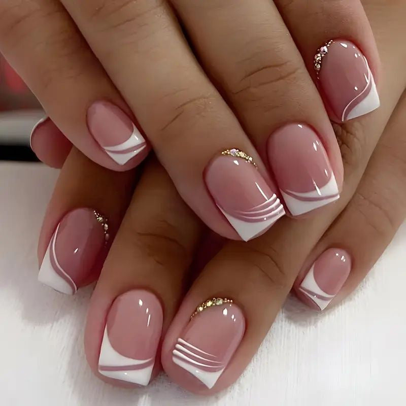 Elegant French Tip Gel Nail Enhancements Kalsten