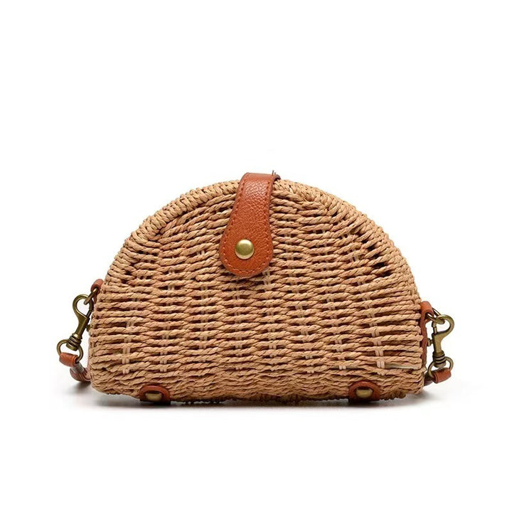 Handcrafted Rattan Bag in Half-Moon Design Kalsten