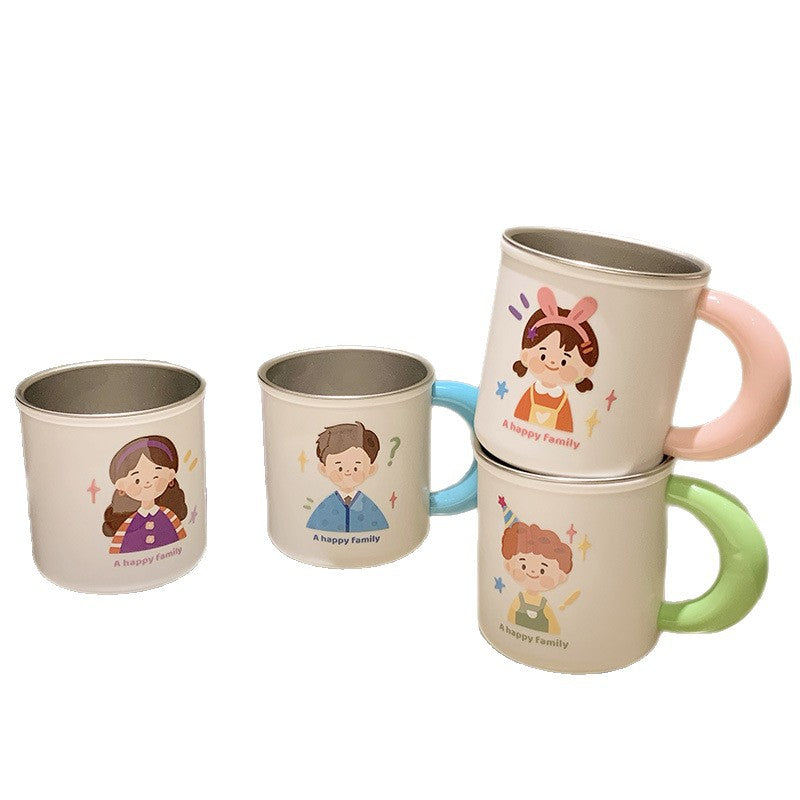 Stainless steel ceramic mug with cheerful family motif Kalsten
