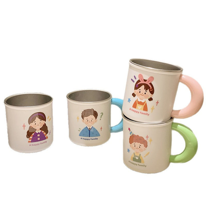 Stainless steel ceramic mug with cheerful family motif Kalsten