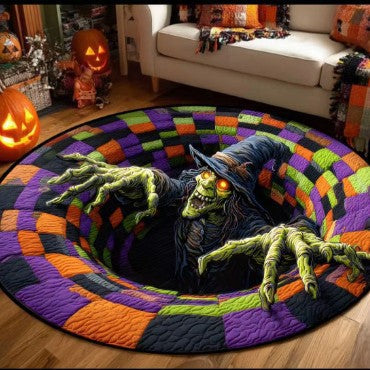 Decorative Christmas-Themed Round Area Rug for Home