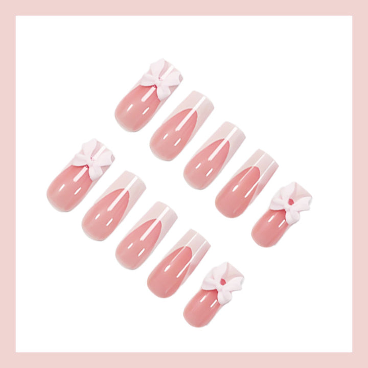 Artificial Nail Set with glamorous bow and glitter accents Kalsten
