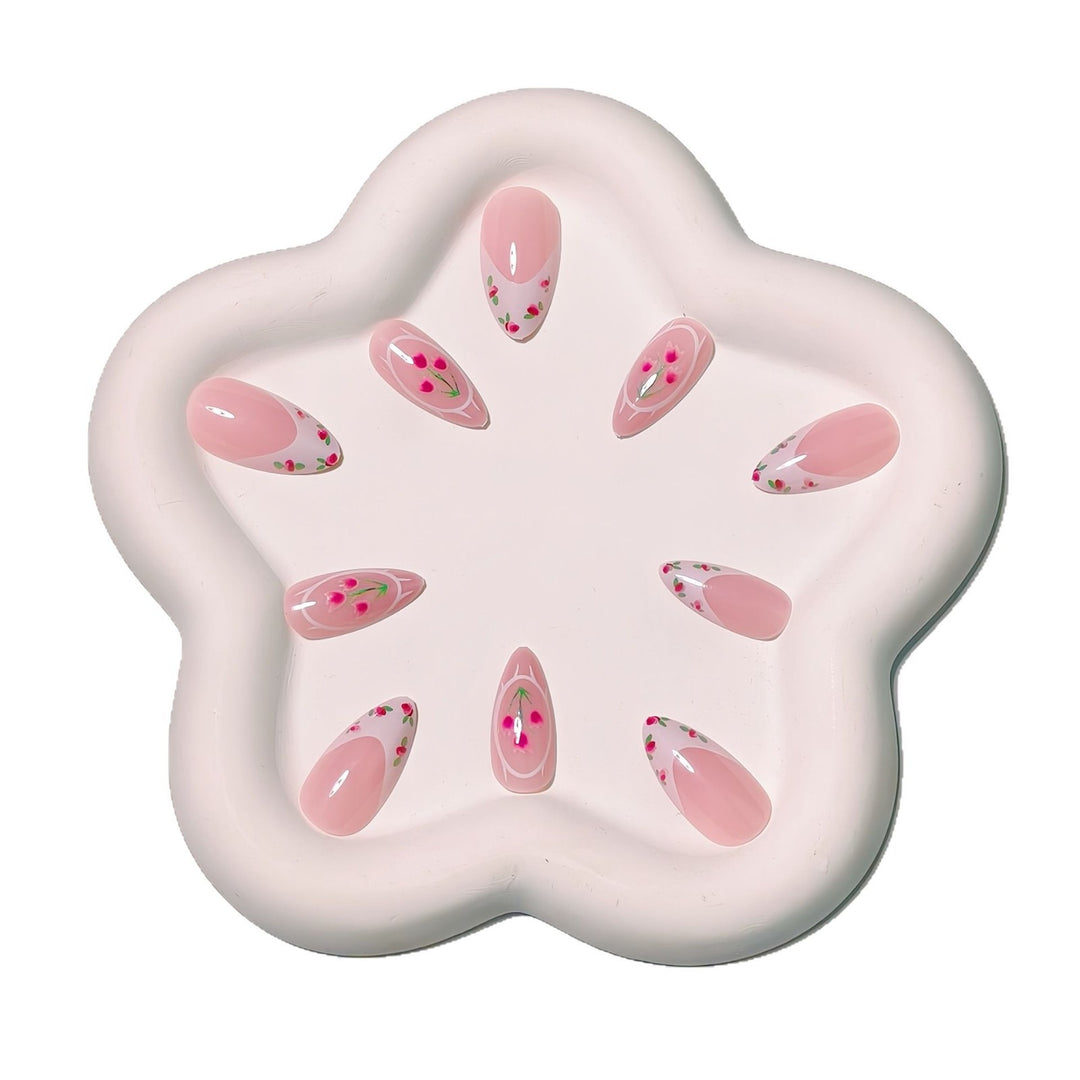 Floral Art Gel Nails