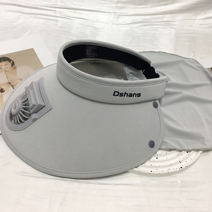 Large UV Protection Sun Visor with Removable Mini Fan and Folding Neck Protection Kalsten