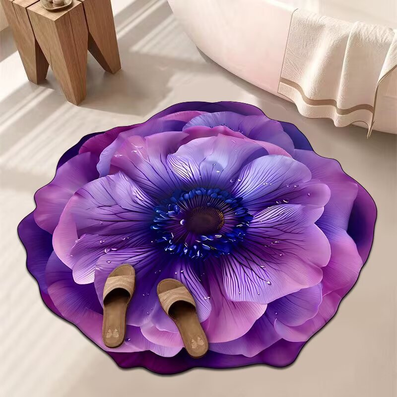 Artistic Floral Bath Mat