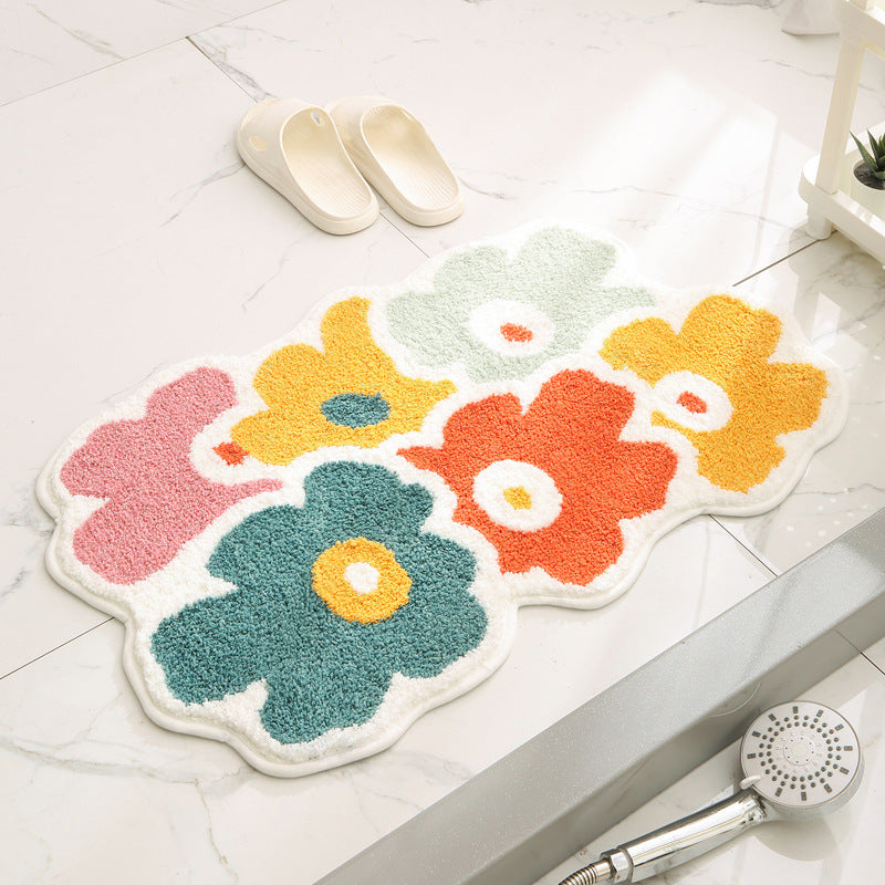 Plush Flower-Shaped Bath Mat