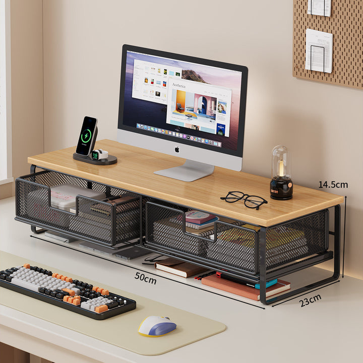 Multi-Functional Desk Organizer with Mesh Storage Bins Kalsten