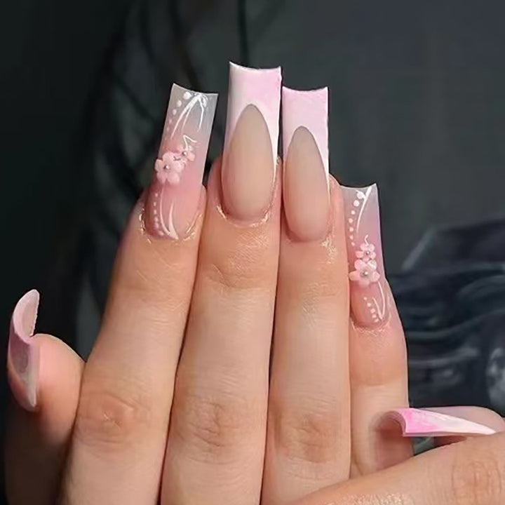 Elegant Decorative Floral Press-On Nail Set Kalsten