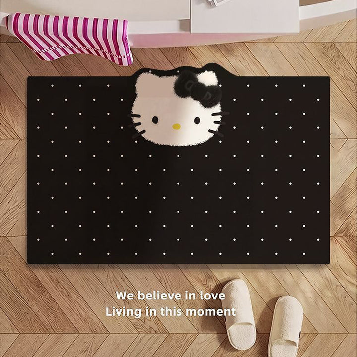 Cute Cartoon Cat-Themed Bath Rug