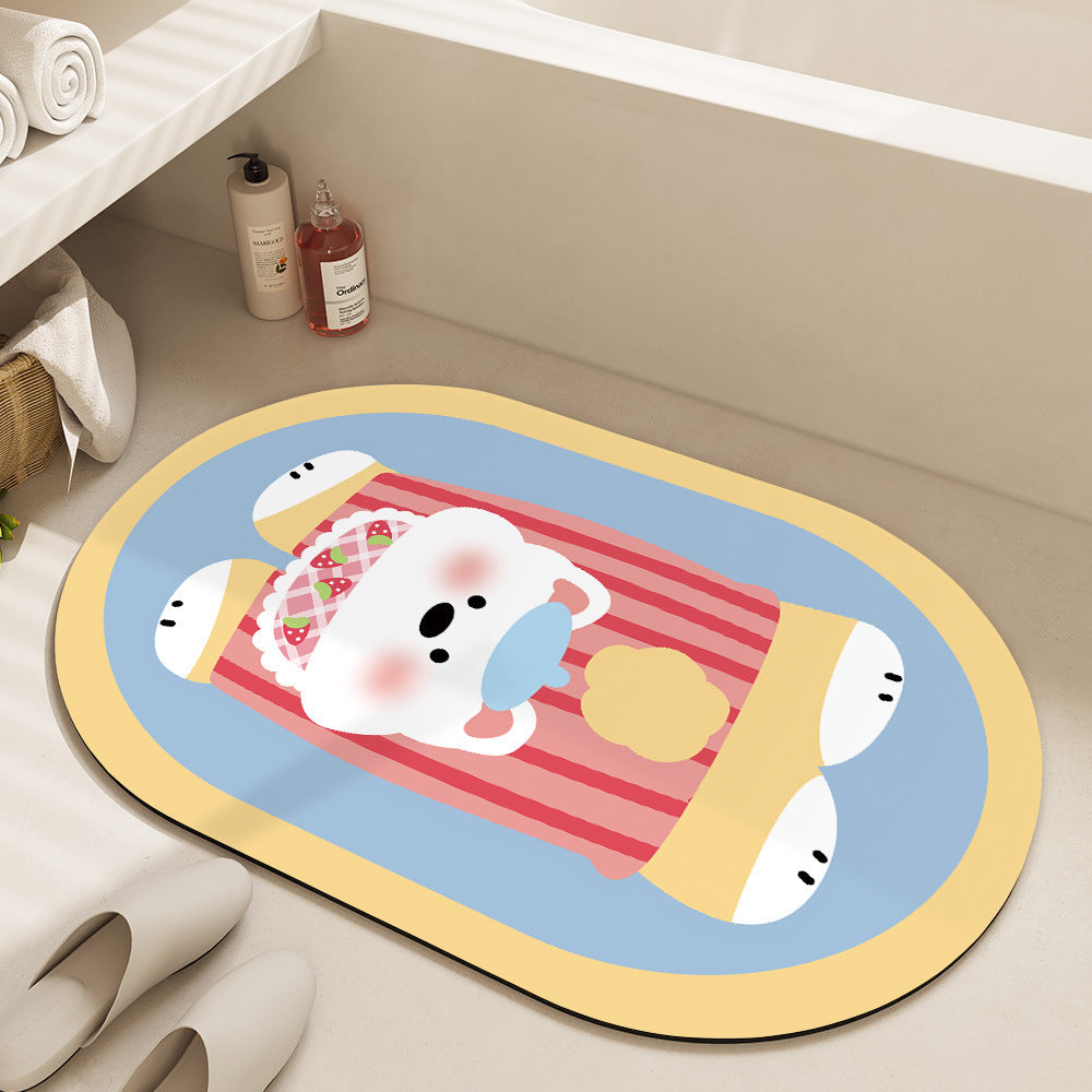 Plush Cartoon-Themed Area Mat