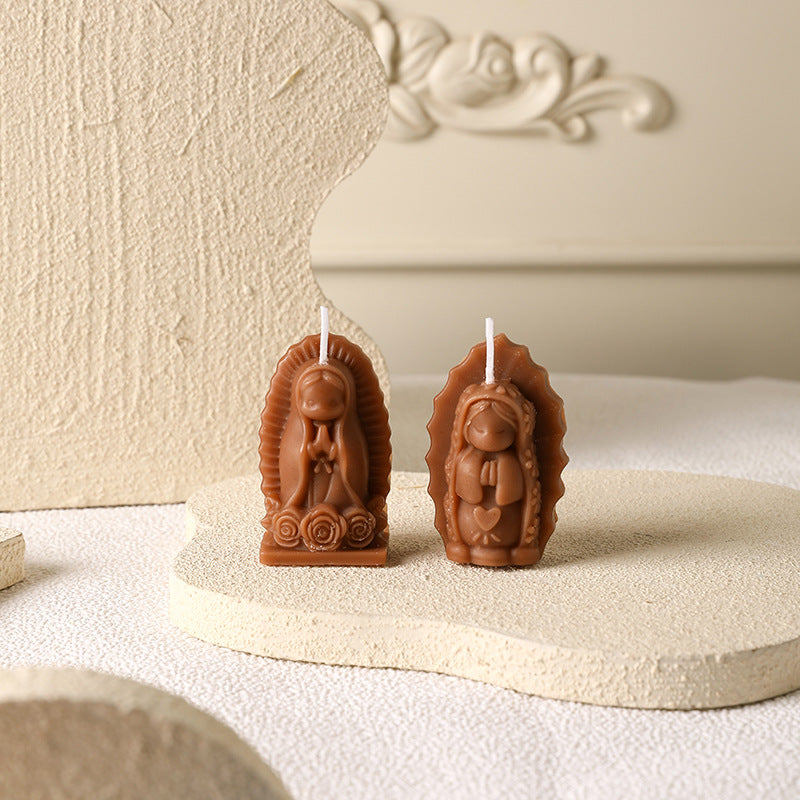 Hand-Poured Mini Sculptural Devotional Figurine Soy Candle Set
