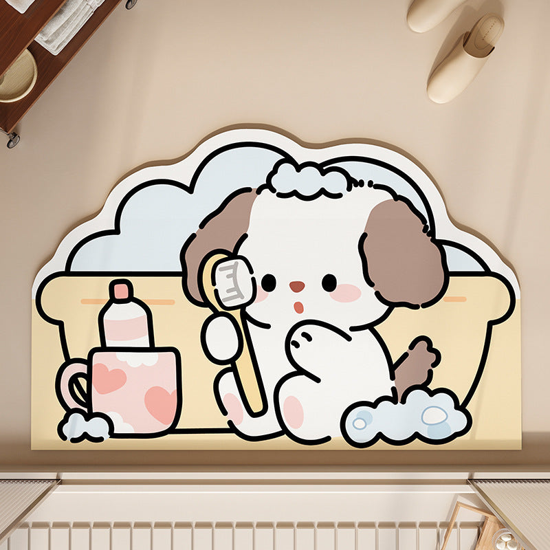 Fun Cartoon Dog Bath Mat Kalsten