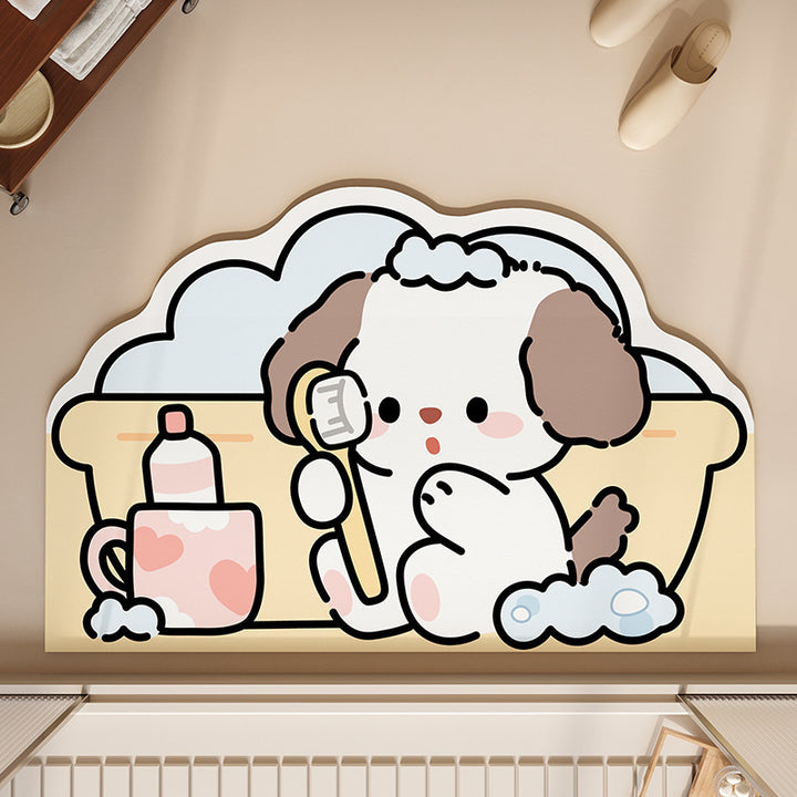 Fun Cartoon Dog Bath Mat Kalsten