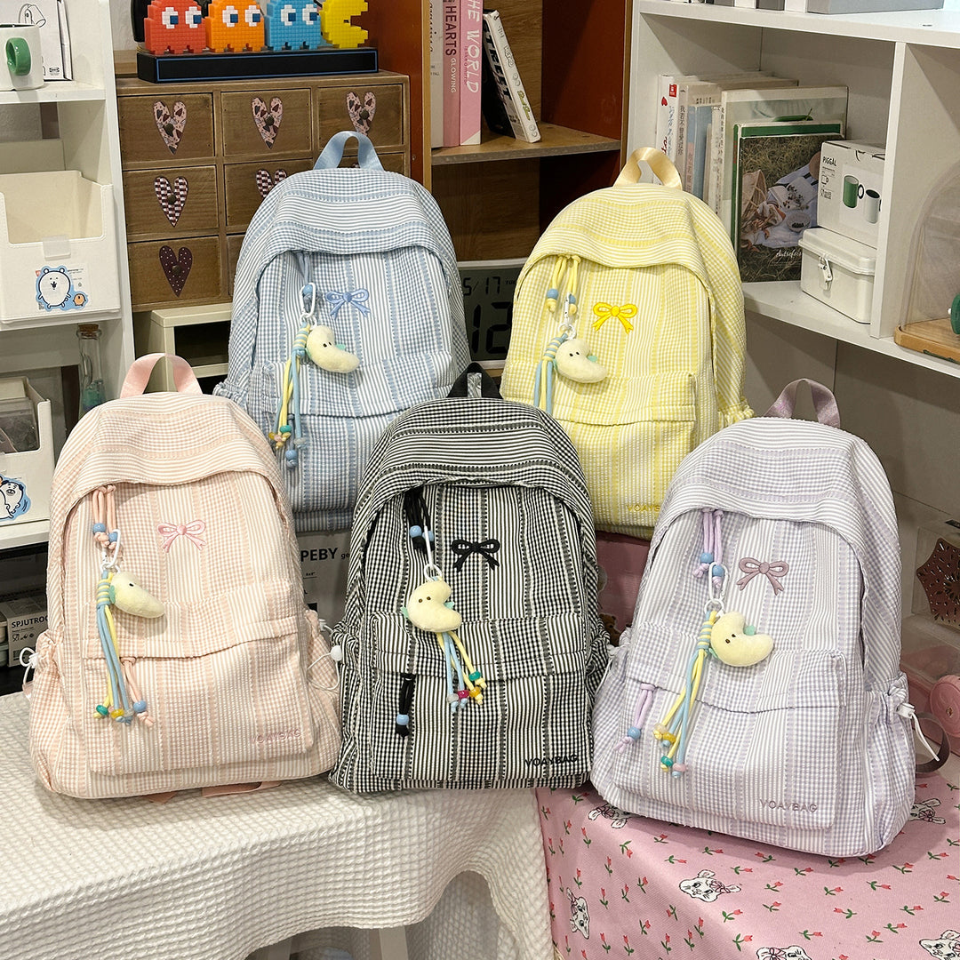 Cute Checked Patterned School Backpack Kalsten