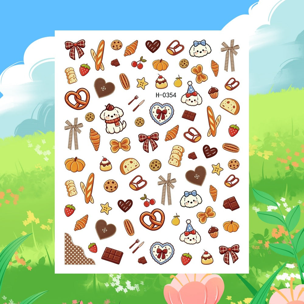 Autumn-Themed Nail Art Sticker Sheet