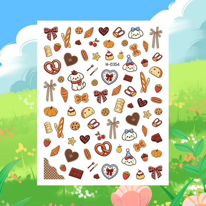 Autumn-Themed Nail Art Sticker Sheet