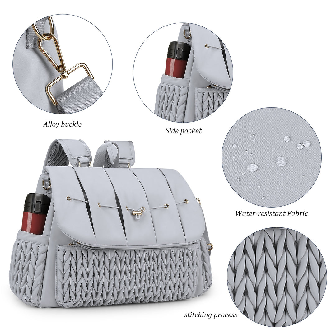 Fashionable backpack with braided design Kalsten