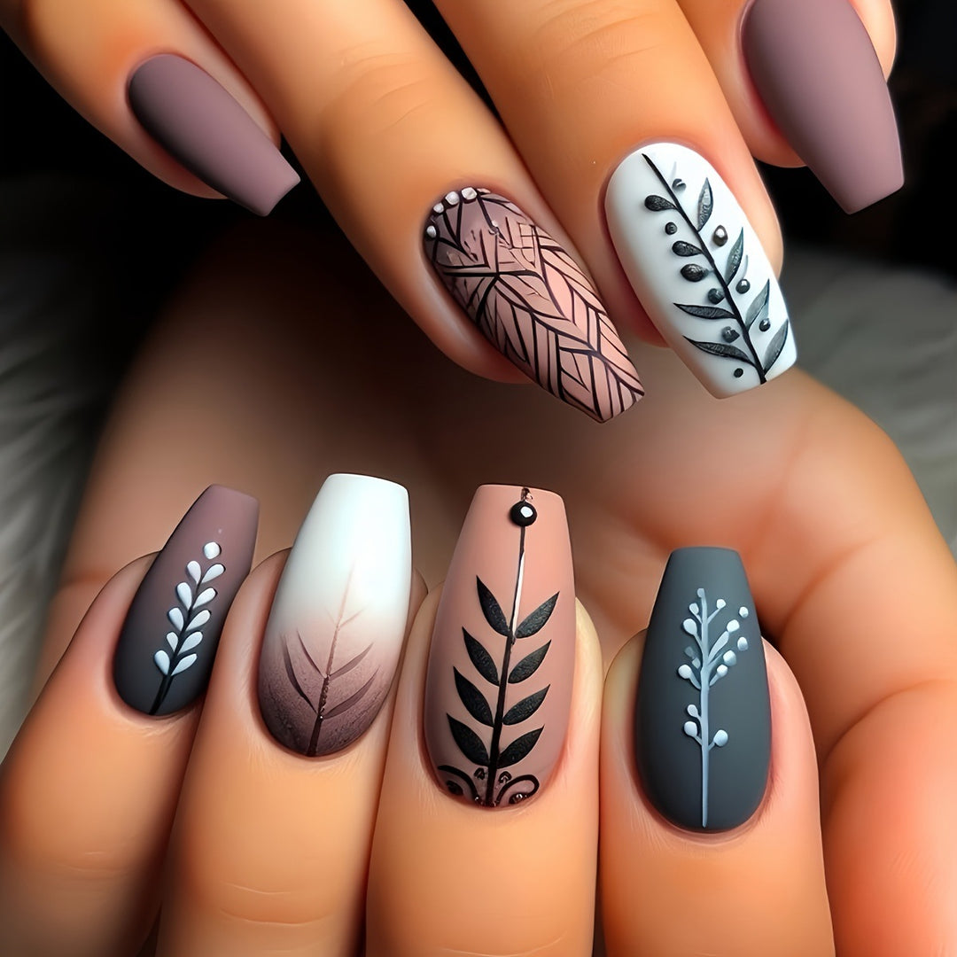 Detailed Botanical Nail Art Set Kalsten
