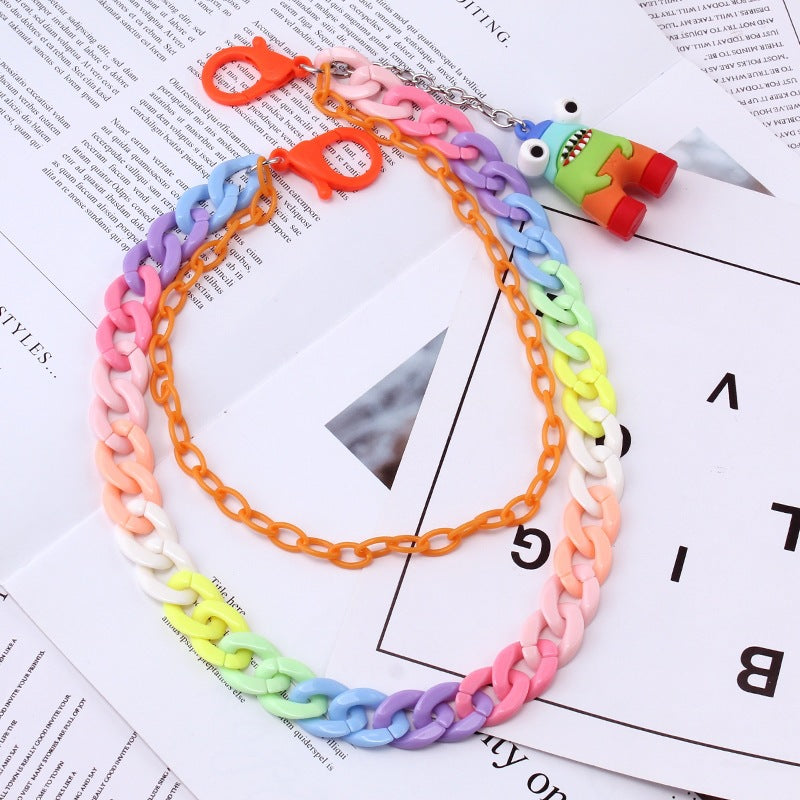 Keychain made of colorful plastic chains with Kalsten pendant