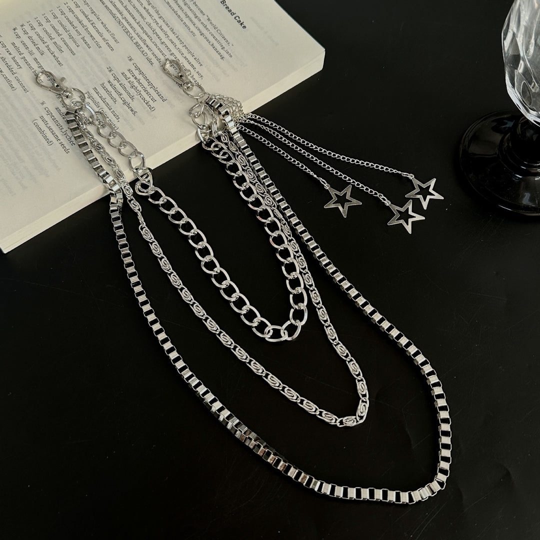 Fashionable chain belt with star pendants Kalsten