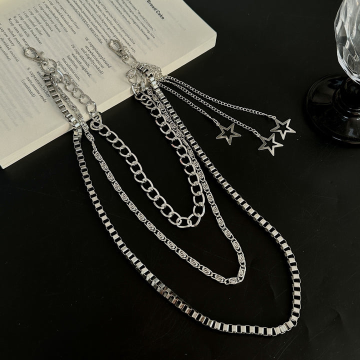 Fashionable chain belt with star pendants Kalsten