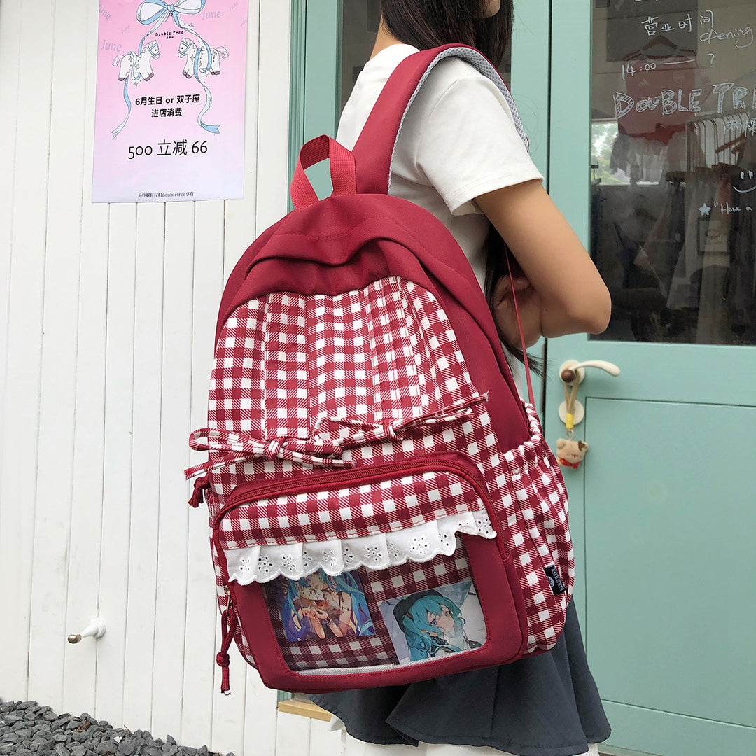 Stylish Plaid Patterned Backpack Kalsten