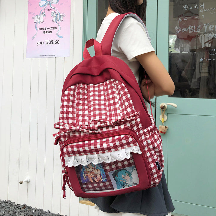 Stylish Plaid Patterned Backpack Kalsten