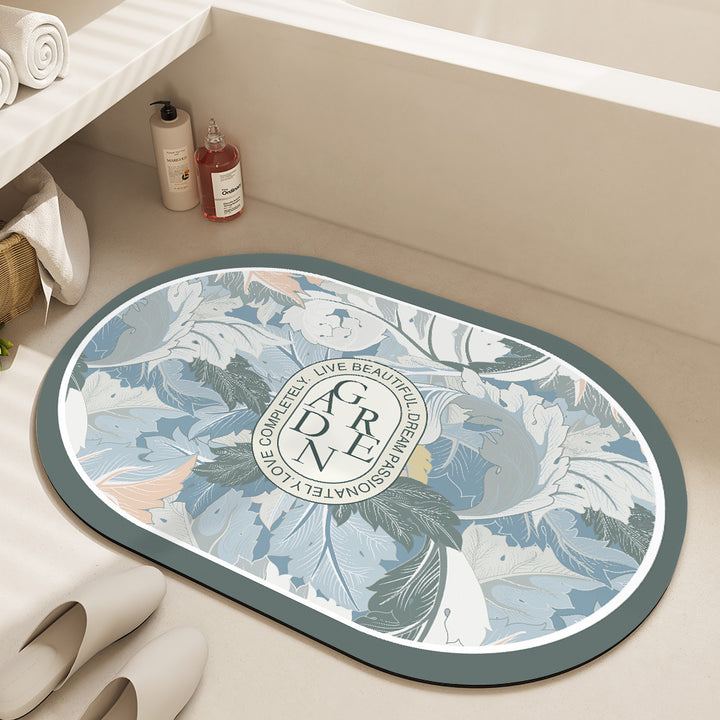 Oval Floral Bath Mat Kalsten