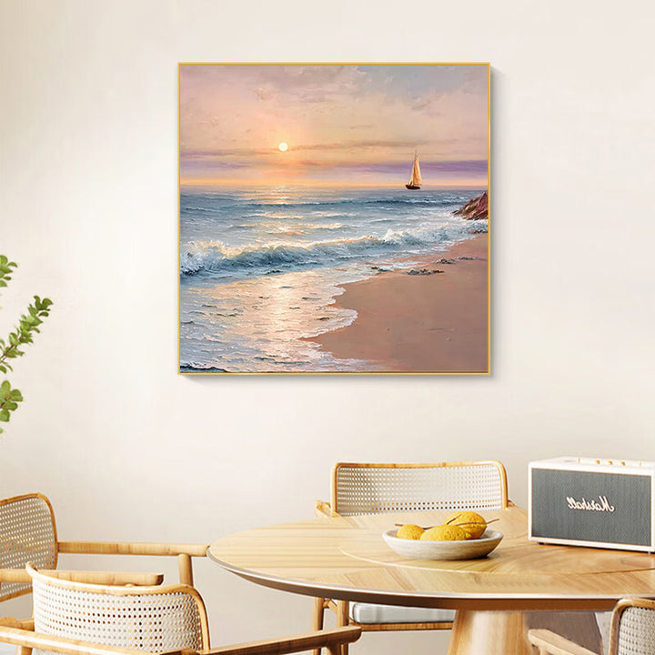 Coastal Sunset Seascape Canvas Art