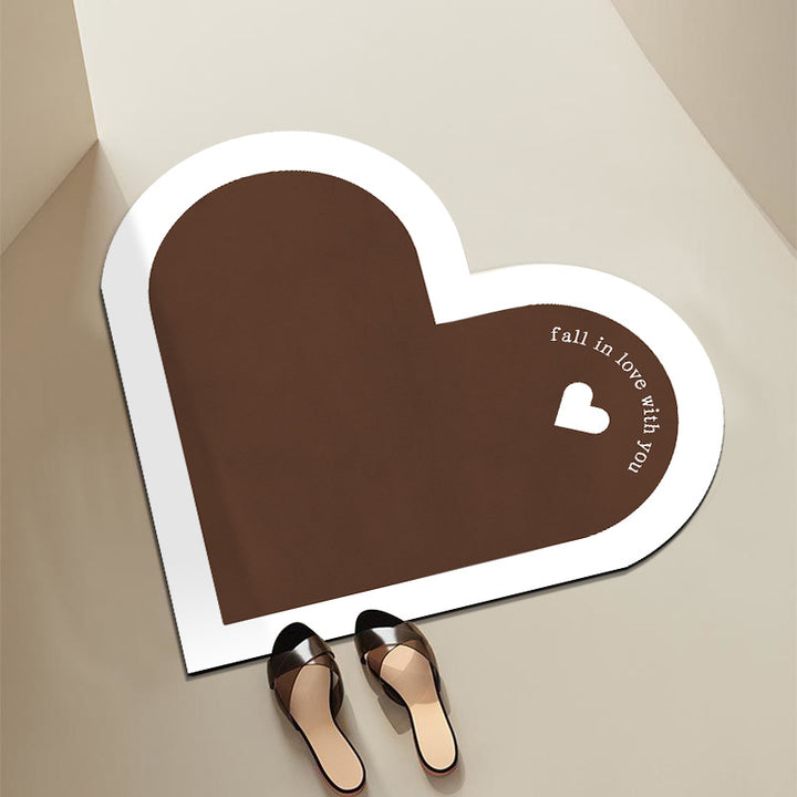 Heart-Shaped Bathroom Rug