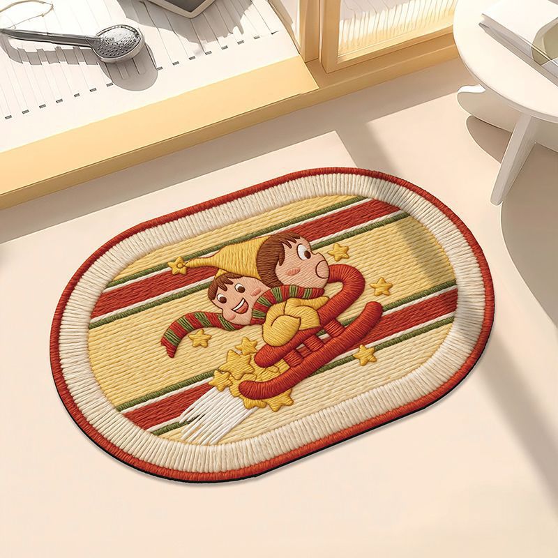 Whimsical Moon and Star Decorative Bath Mat