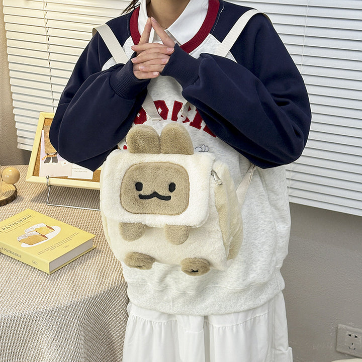 Plush Rabbit-Themed Mini Backpack