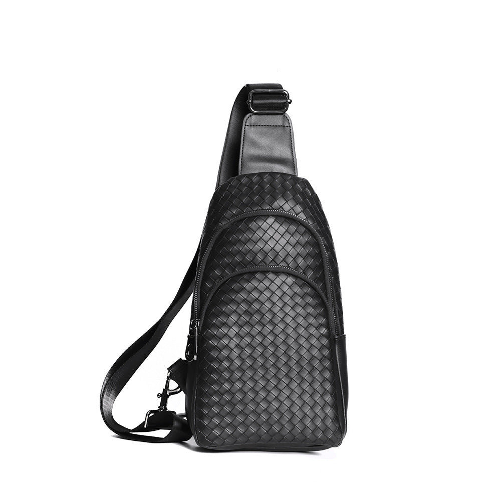 Woven Leather Sling Bag