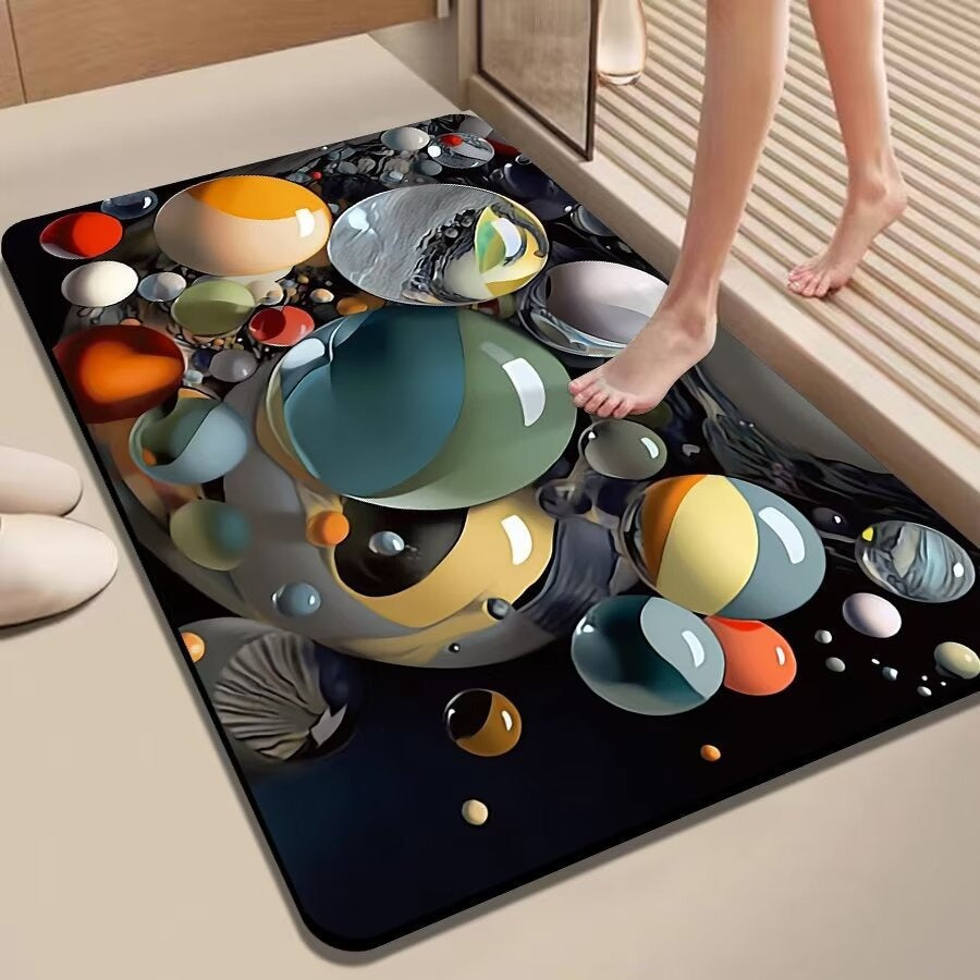Colorful Pebble-Themed Floor Mat Kalsten