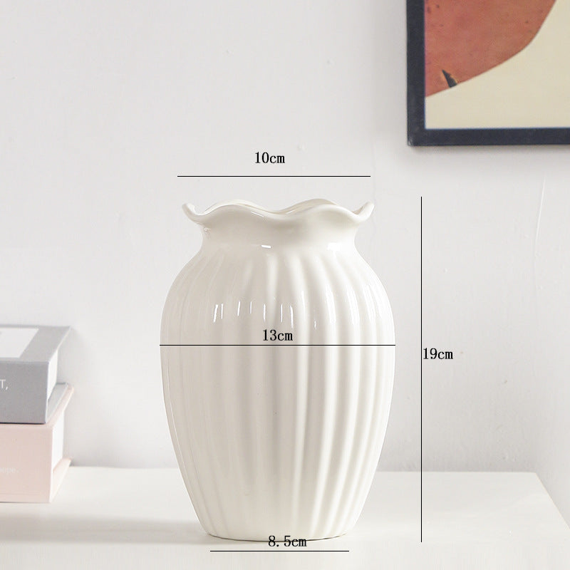 Elegant Textured Ceramic Flower Vase Kalsten 1790310358