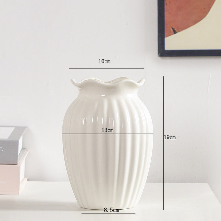 Elegant Textured Ceramic Flower Vase Kalsten 1790310358