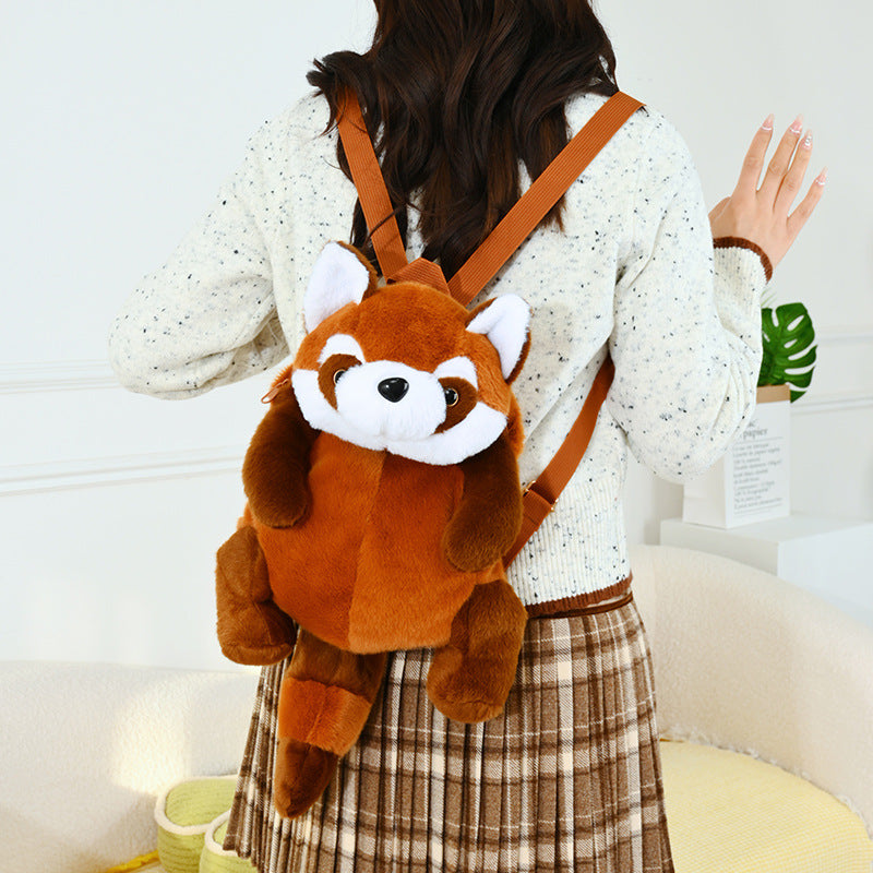 Plush Shoulder Bag with Cute Red Fox Design Kalsten