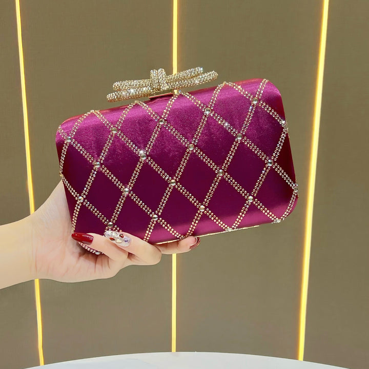 Decorative Rhinestone-Studded Evening Clutch