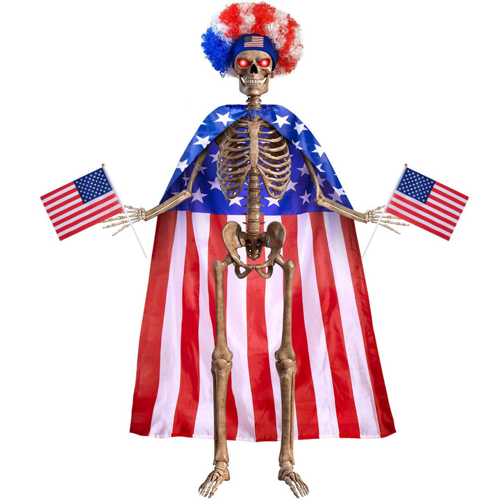 Unisex nan life-size poseable patriotic skeleton decoration Kalsten