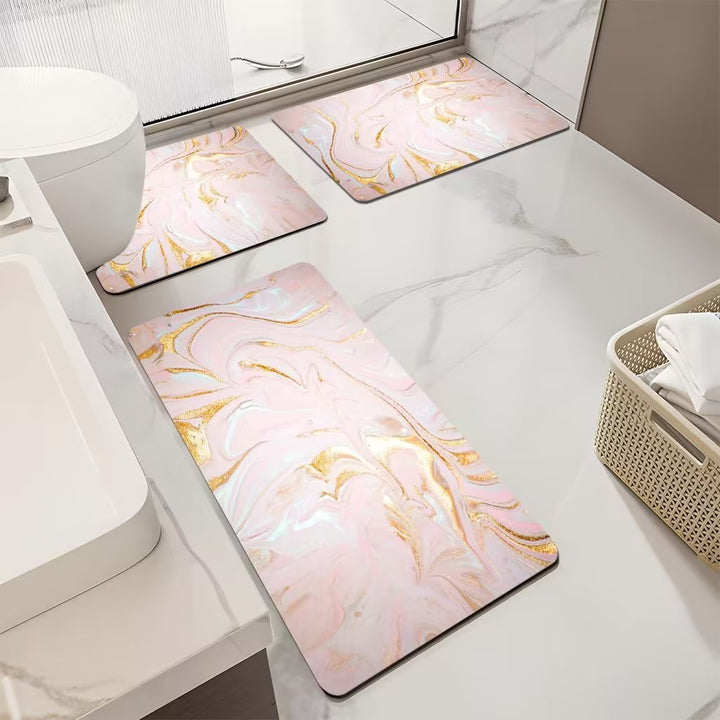 Floral Patterned Bathroom Mat Set Kalsten
