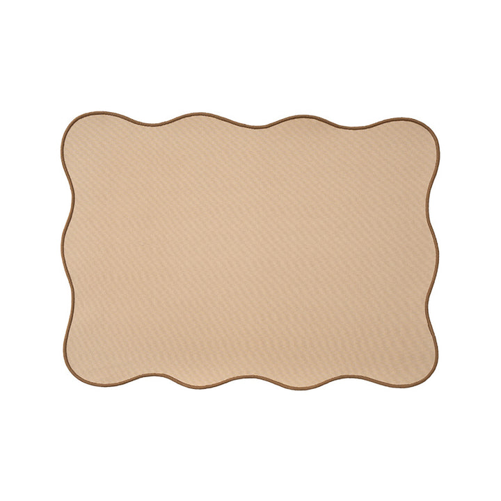 Table mat made of microfiber with wavy hem