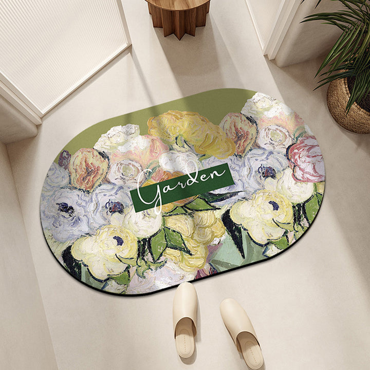 Floral-Themed Decorative Area Mat