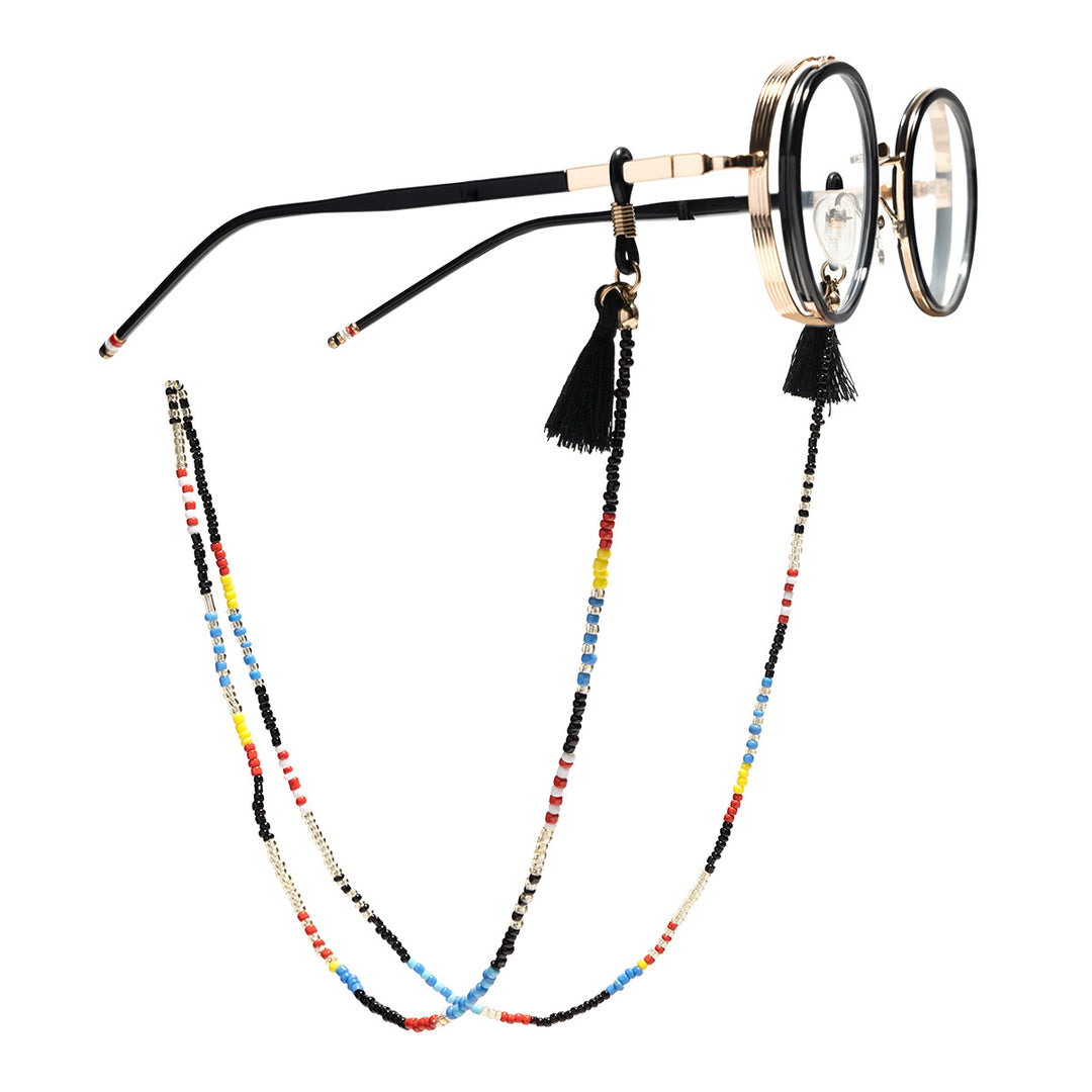 Beaded Eyewear Chain with Tassel Attachments Kalsten