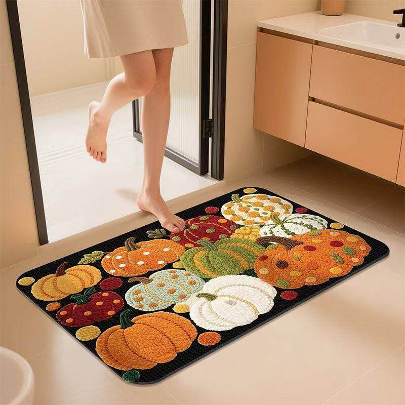Decorative Pumpkin-Themed Bath Mat Kalsten