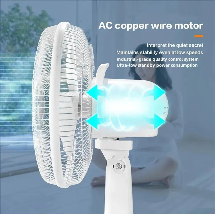 Women's portable solar stand fan with remote control and variable speed regulation Kalsten