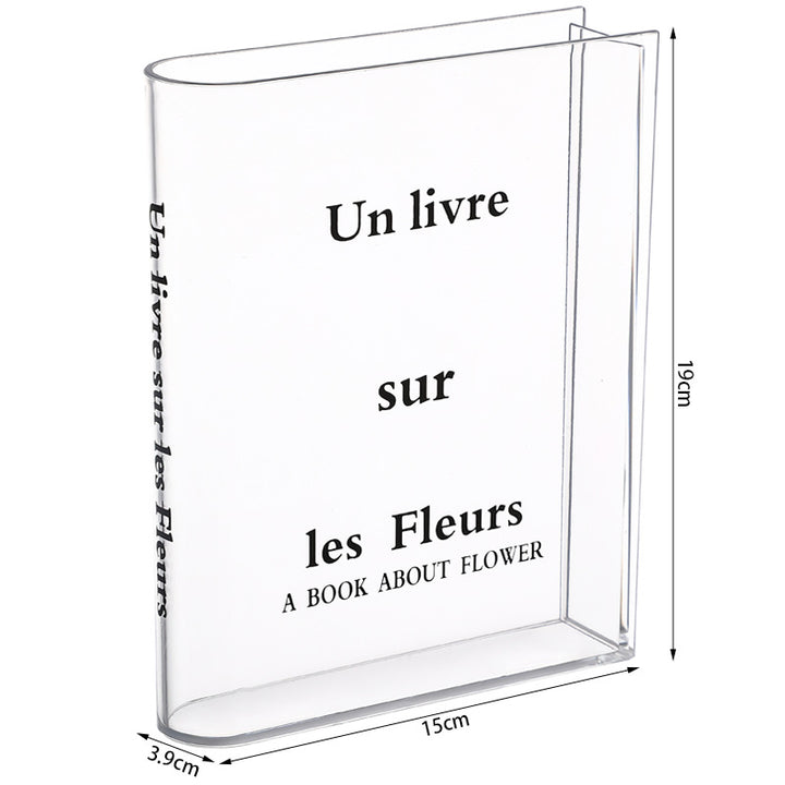 Slim Acrylic Standing Display Vase For Single-Stem Arrangements And Narrow Ledge
