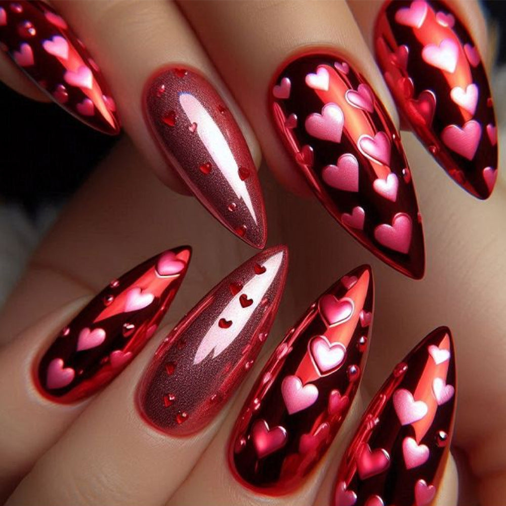 Artificial nails with Romantic Heart Design Kalsten